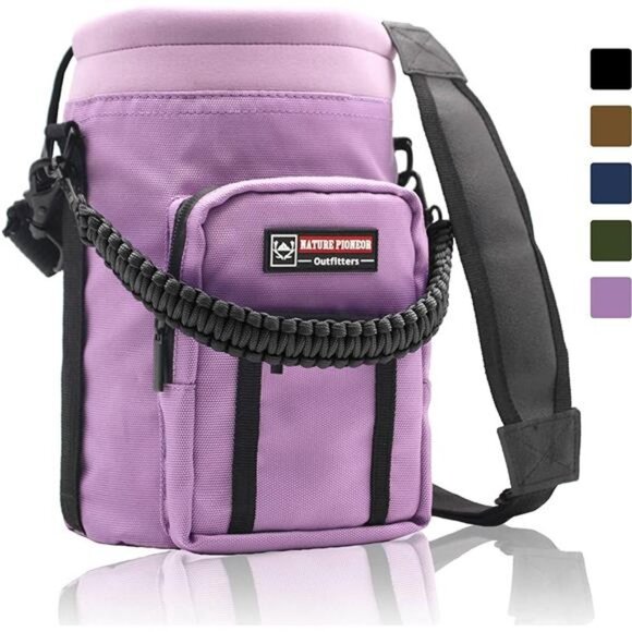 Neoprene Insulated Water Bottle Holder with Shoulder Strap for Half Gallon 64OZ